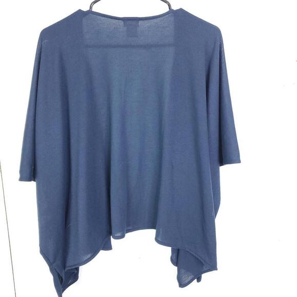 Chicos Top Womens Size M L Shawl Vest Office Stretchy Navy Knit Kimono Soft - Picture 9 of 9